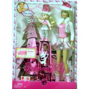  Barbie and Kelly Pink Holiday Barbie Dolls Set Toys 