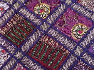 Stunning Pair of Vintage, KUNDAN, Sequin work Tribal Purple and dark 