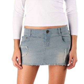 Jessie G. Womens Low Rise Distressed Denim Mini Skirt