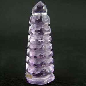  Petite Amethyst Crystal Pagoda of Protection (with Brocade 