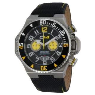 Carbon 14 Mens E1.3 Earth Chronograph Black and Yellow Dial Watch 