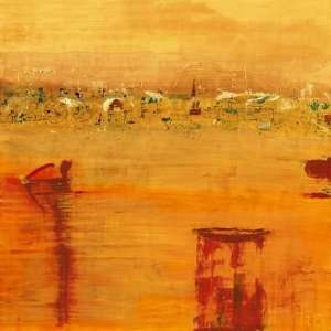 Rose Richter Armgart 39W by 39H  Orange Landscape CANVAS Edge #1 