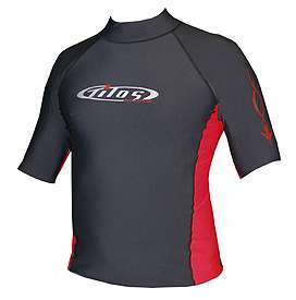 This great New Mens Large Red & Black RASH GUARD for Surfing Scuba 