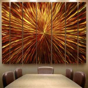 Large Modern Abstract Painting Metal Wall Art Decor Sculpture Amber 