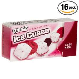 Ice Breakers Ice Cubes Sugar Free Gum, Raspberry Sorbet, 8 Piece Boxes 