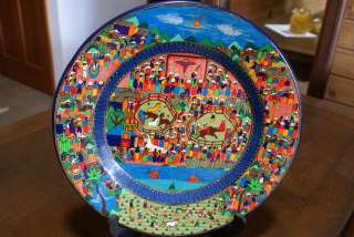 Ceramic Mexican 16 Plate Signed Decorative Folk Art Pottery Clay 