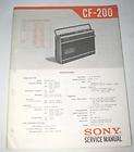 Sony CF 610 620 Cassette Player Recorder Service Manual  