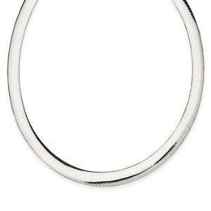  Italian Sterling Silver 8mm Omega Necklace Jewelry