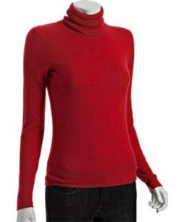 Magaschoni poppy red cashmere basic turtleneck sweater   up to 