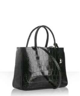 Furla black leather crocodile Practica shopper tote   up to 