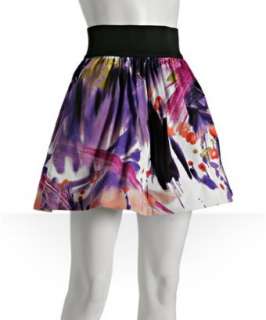 Necessary Objects purple printed cotton banded skirt   up to 