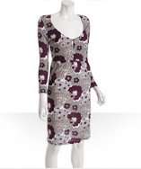 style #304438403 plum floral scoopneck jersey dress