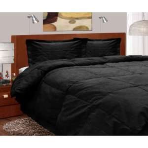  2 x Microsuede Comforter Set Cal.King Size Black