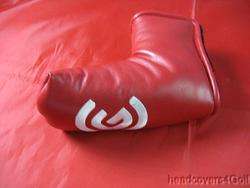 CLEVELAND RED LEATHER BLADE PUTTER HEADCOVER GOOD  