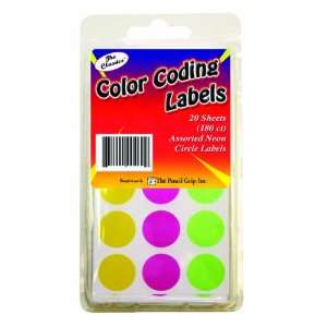  Pencil Grip The Classics Color Coding Labels, Neon, 20 