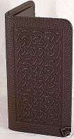 BOLD CELTIC Oberon Design Leather CHECKBOOK COVER holder black knot 