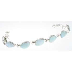   Silver NATURAL LARIMAR Bracelet, 7.63   8.75, 15.97g Jewelry