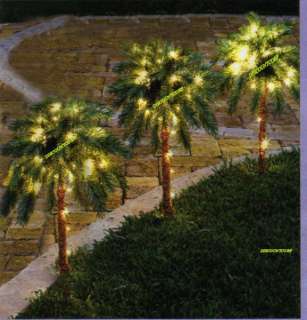 LIGHTED PALM TREES STAKES OUTDOOR PATIO YARD LIGHTS  
