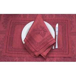  Linen Way Natalie Red Tablecloth 67 x 158