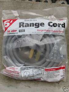 NEW OVEN STOVE 3 PRONG 6 FOOT RANGE POWER SUPPLY CORD  