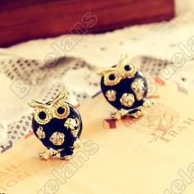 Retro Vintage Owl Hollow Drip Cute Mini Earrings 5198  