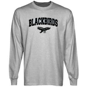 Long Island Blackbirds Ash Logo Arch Long Sleeve T shirt  