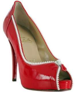 Christian Louboutin red patent leather Caracolo Plateau pumps 