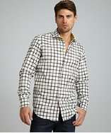 style #312708302 green check cotton poplin Duncan french cuff shirt