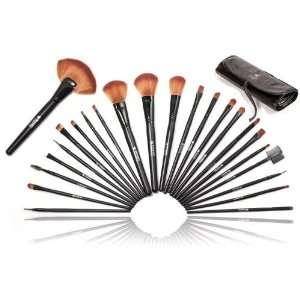 Shany Studio Quality Natural Cosmetic Brush Set with Leather Pouch, 24 