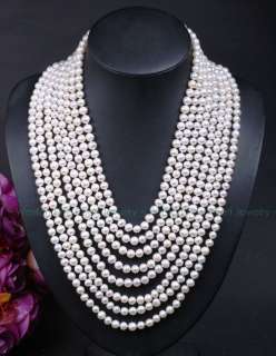 ROWS NATURAL WHITE CULTURED FRESHWATER PEARL NECKLACE  