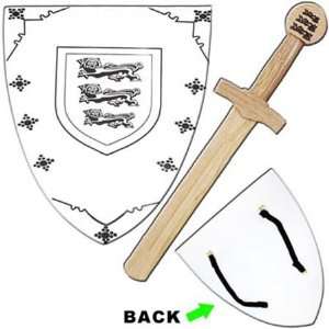   Lionheart Wooden Medieval Shield Short Sword Combo