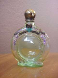 Vintage W. Germany Green Perfume Bottle Rhine Lavendar  