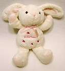 Carters White Bunny w/Hearts Plush Lovey  
