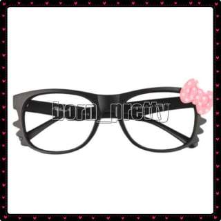 HelloKitty Eyeglasses Frame Pink Bowknot Black Frame No Lense Glasses 