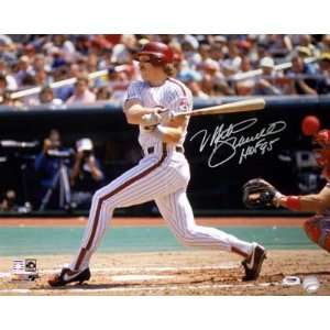  Mike Schmidt HOF 95 Autographed Swinging 16x20 Phillies 