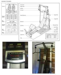 Computerized Weider Platinum Plus 1000 Exercise machine home gym 