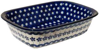 Polish Pottery Loaf Pan Floral Peacock Pattern 174 166a