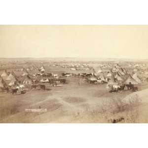 Native American Encampment   Lakota Indians 28X42 Canvas 