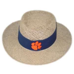  Clemson Tigers NCAA Logo Straw Gambler Hat Cap Sports 