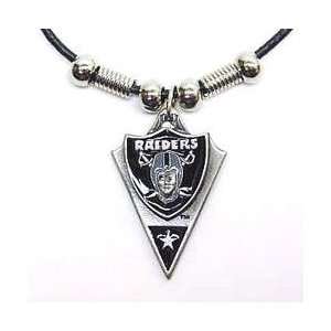  Leather NFL Necklace & Pewter Pendant   Oakland Raiders 