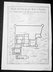 1747 Prevost Antique Plan Palace of Juida Whydah Africa  