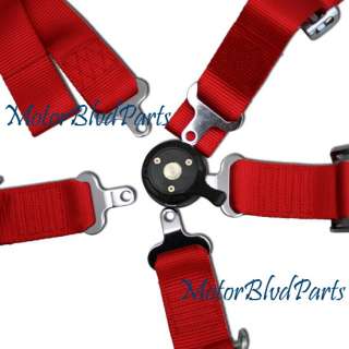 POINT CAM LOCK SAFETY RACING SEAT BELT HARNESS RED  