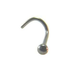   Hematite Nose Screw Ring 2mm Ball 20G FREE Nose Ring Backing Jewelry