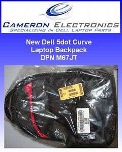 New Dell Black & Red 5dot Curve Laptop Backpack M67JT  