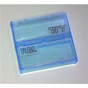 Peek a box 2 Compartments Pill Box Organizer Color Transparent Blue 