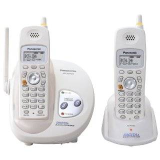   phone with dual handsets and caller id white by panasonic used
