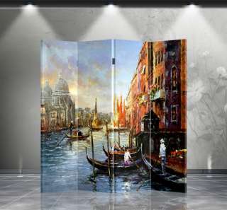 Double Sided Canvas Screen Room Divider   Venice  