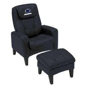   Penn State College TeamSeats Leather Casual Chair and Ottoman