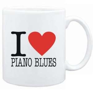  Mug White  I LOVE Piano Blues  Music
