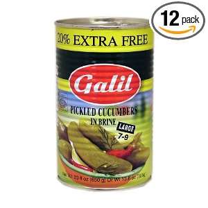 Galil Cucumber Pickles (Large 7 9) 20% Brine, 23 Ounce Cans (Pack of 